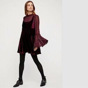 Free People Burgundy Velvet Dress